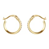 Goldsmiths 9ct Yellow Gold 10mm Crystal Hoop Earrings