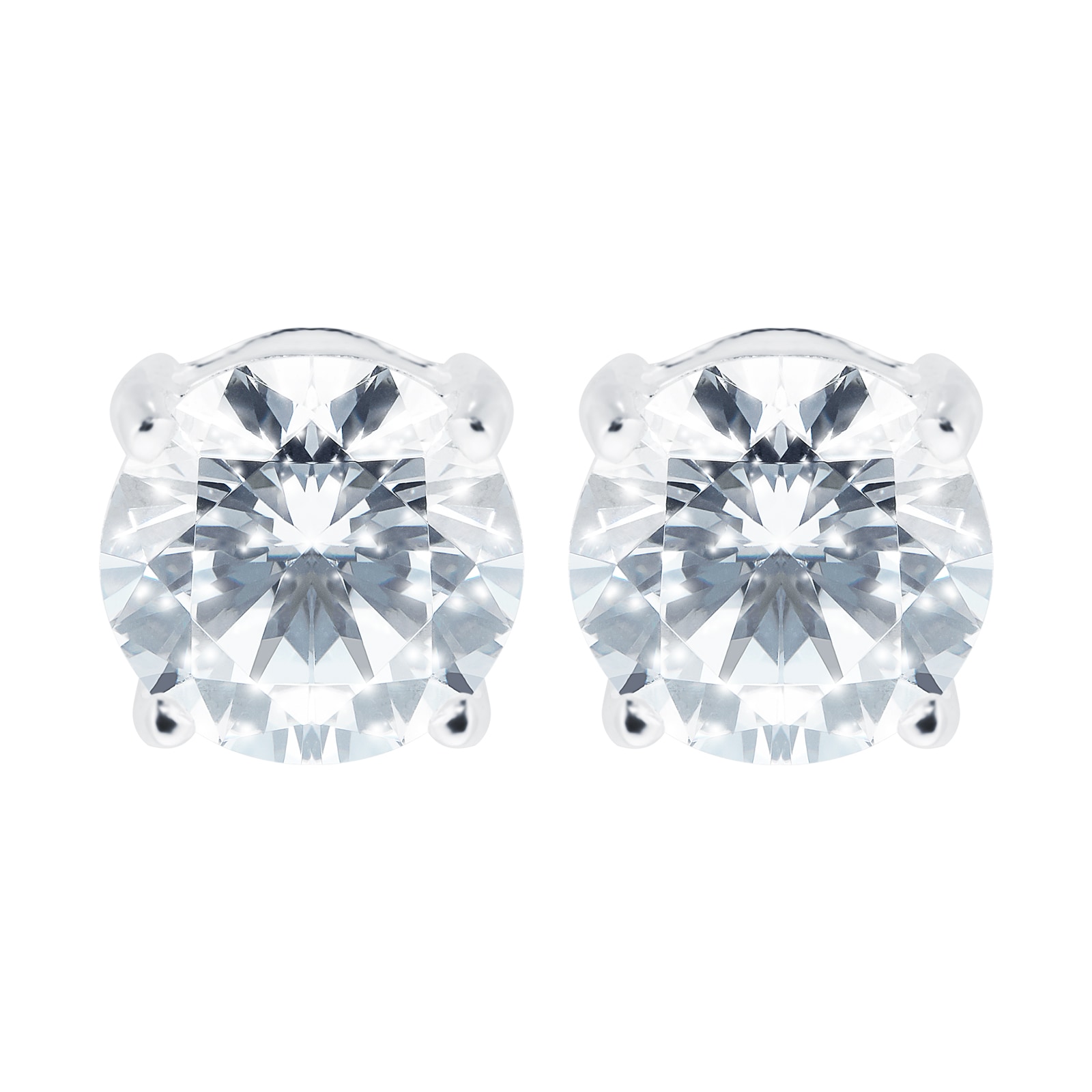 Goldsmiths Silver 7mm Round Crystal Earrings Goldsmiths Silver 7mm Round Crystal Earrings