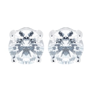 Goldsmiths Silver 7mm Round Crystal Earrings
