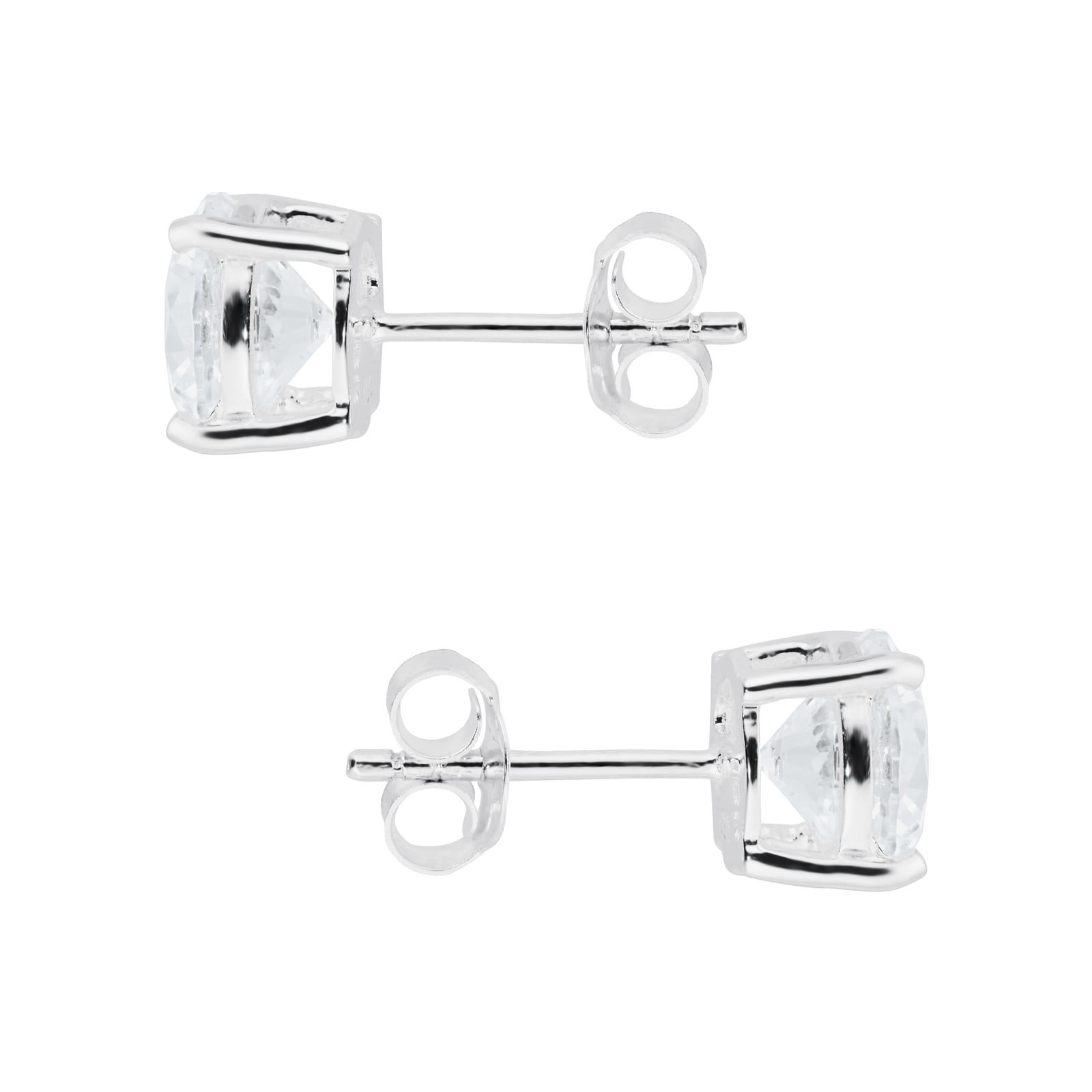 Goldsmiths Silver 7mm Round Crystal Earrings Goldsmiths Silver 7mm Round Crystal Earrings