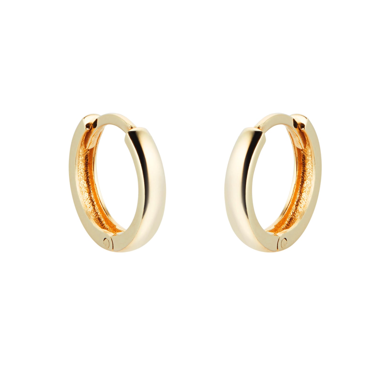 Goldsmiths 9ct Yellow Gold 10mm Huggie Hoop Earrings 1.59.1779 | Goldsmiths