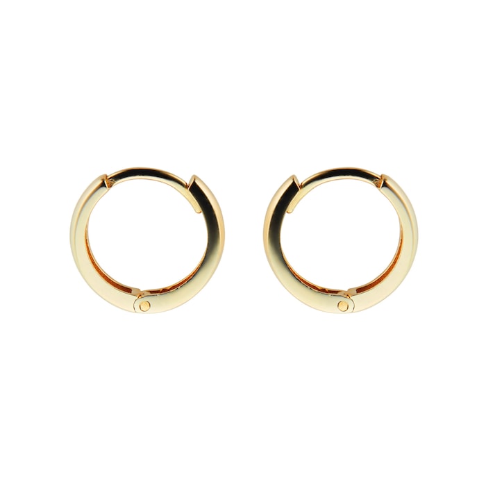 Goldsmiths 9ct Yellow Gold 10mm Huggie Hoop Earrings