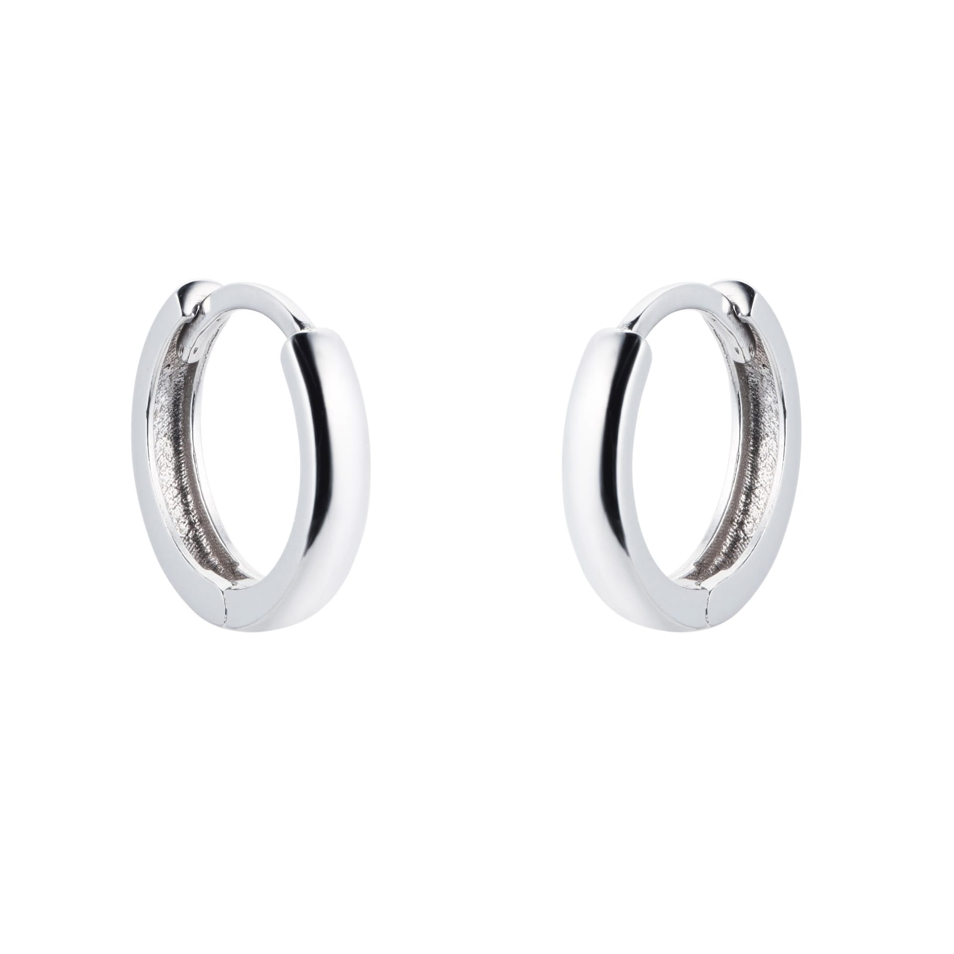 Goldsmiths 9ct White Gold 10mm Huggie Hoop Earrings