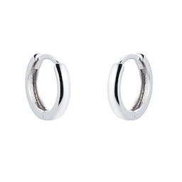 15040350 - 9ct White Gold 10mm Huggie Hoop Earrings