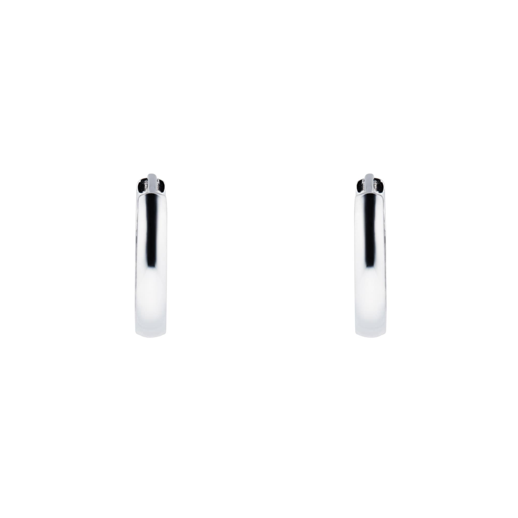 Goldsmiths 9ct White Gold 11mm Huggie Hoop Earrings