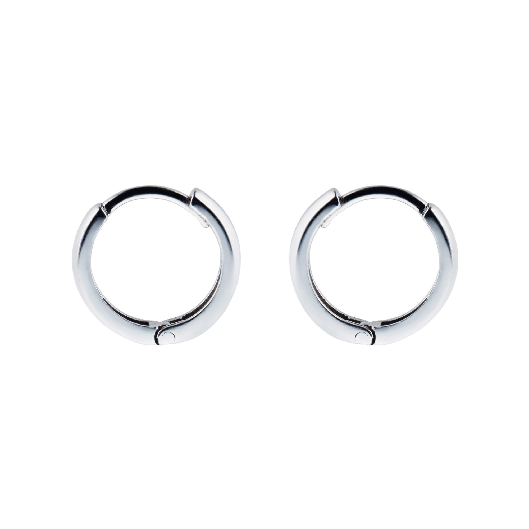 Goldsmiths 9ct White Gold 11mm Huggie Hoop Earrings