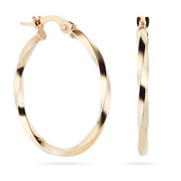 15040354 - 9ct Yellow Gold Fluid Twist 20mm Hoop Earrings