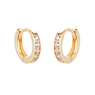 Goldsmiths 9ct Yellow Gold Cubic Zirconia Huggie Earrings