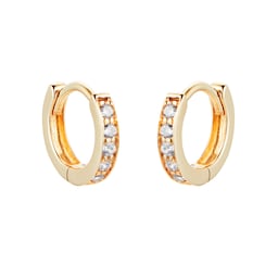 15040355 - 9ct Yellow Gold Cubic Zirconia Huggie Earrings