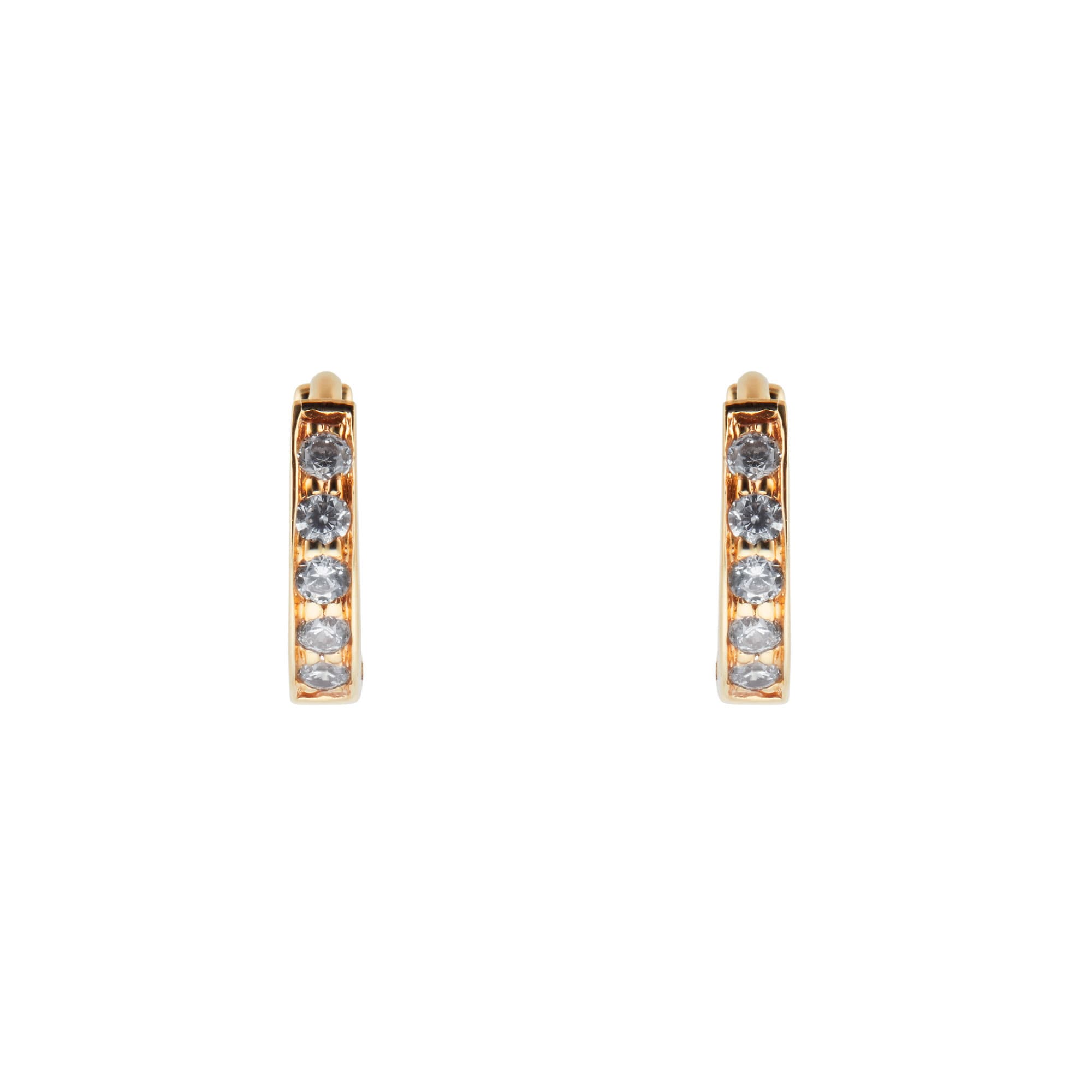 Goldsmiths 9ct Yellow Gold Cubic Zirconia Huggie Earrings