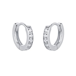 Goldsmiths 9ct White Gold Cubic Zirconia Huggie Earrings