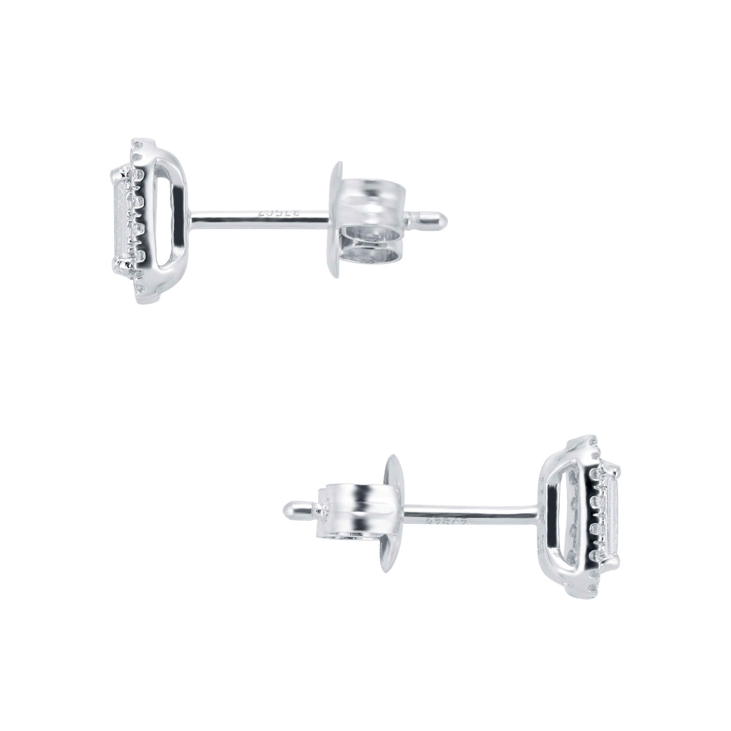 Emerald Cut Cubic Zirconia Stud Earrings - Etsy