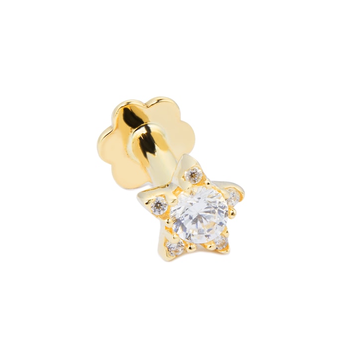 Goldsmiths 9ct Yellow Gold Cubic Zirconia Star Single Stud Earring