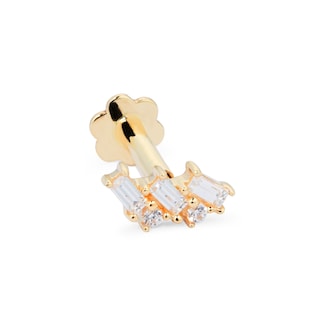Goldsmiths 9ct Yellow Gold Cubic Zirconia Climber Single Stud Earring