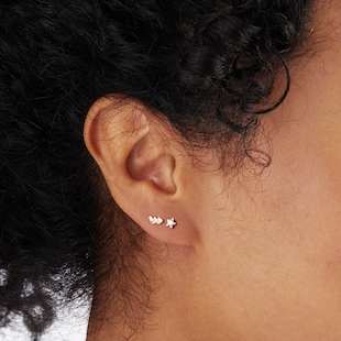 Goldsmiths 9ct Yellow Gold Cubic Zirconia Climber Single Stud Earring