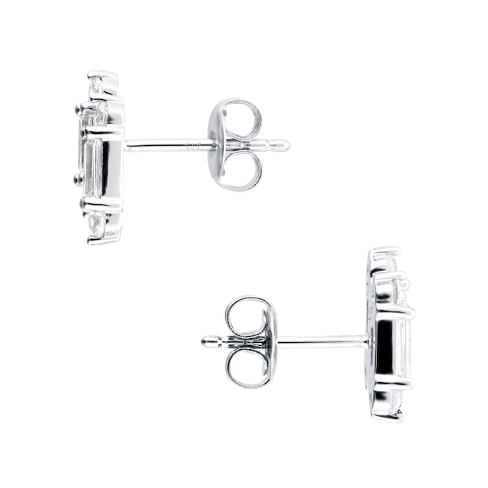 Goldsmiths 9ct White Gold Mixed Cubic Zirconia Stud Earrings