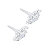 Goldsmiths 9ct White Gold Mixed Cubic Zirconia Stud Earrings