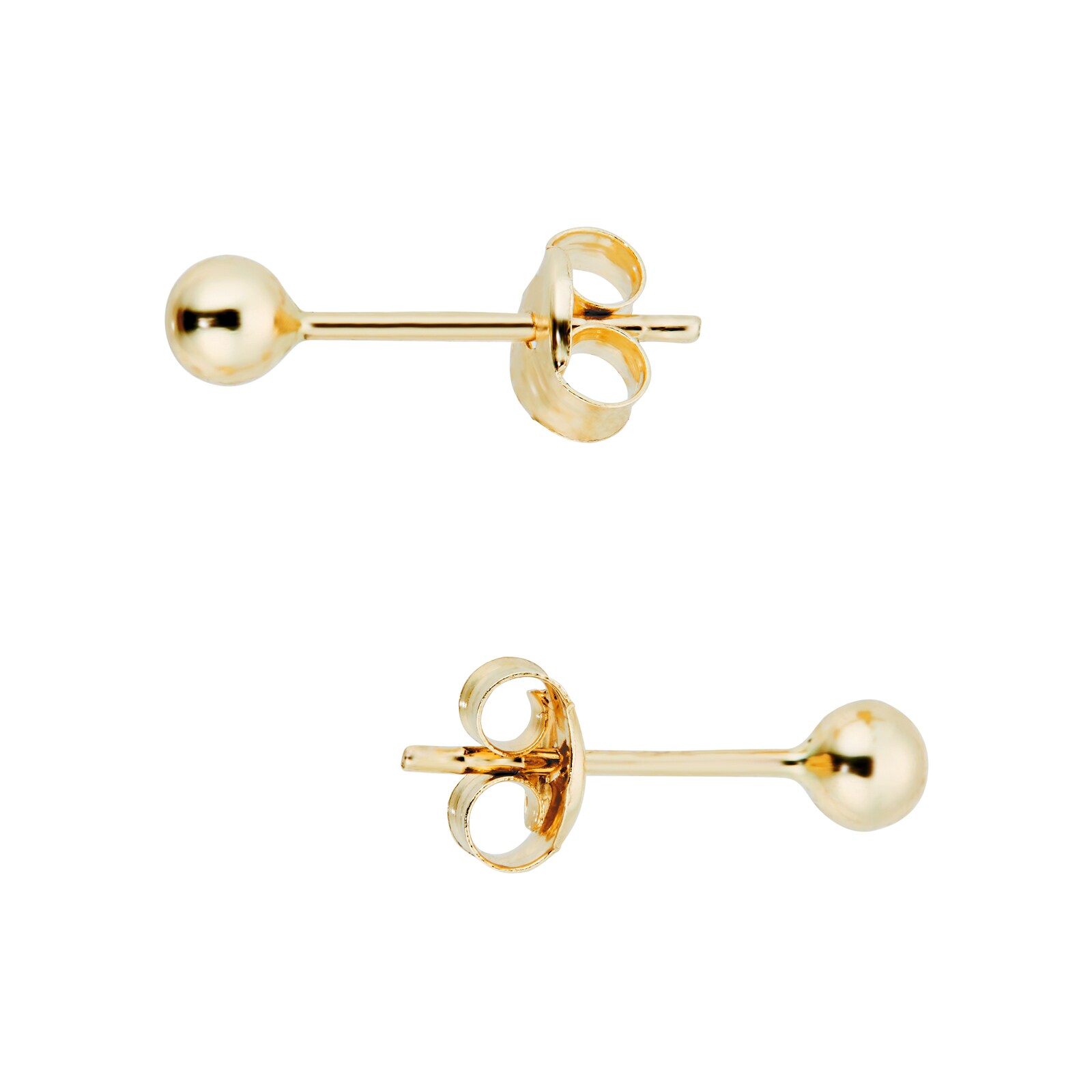 Buy 14K Gold 3mm 4mm Ball Stud Earrings Solid Real Gold Post 14KG15 Online  in India - Etsy