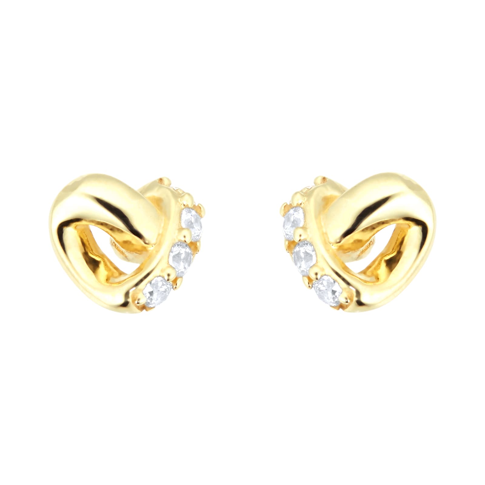 Goldsmiths 9ct Yellow Gold Knot Stud Earrings BG49568900WH | Goldsmiths