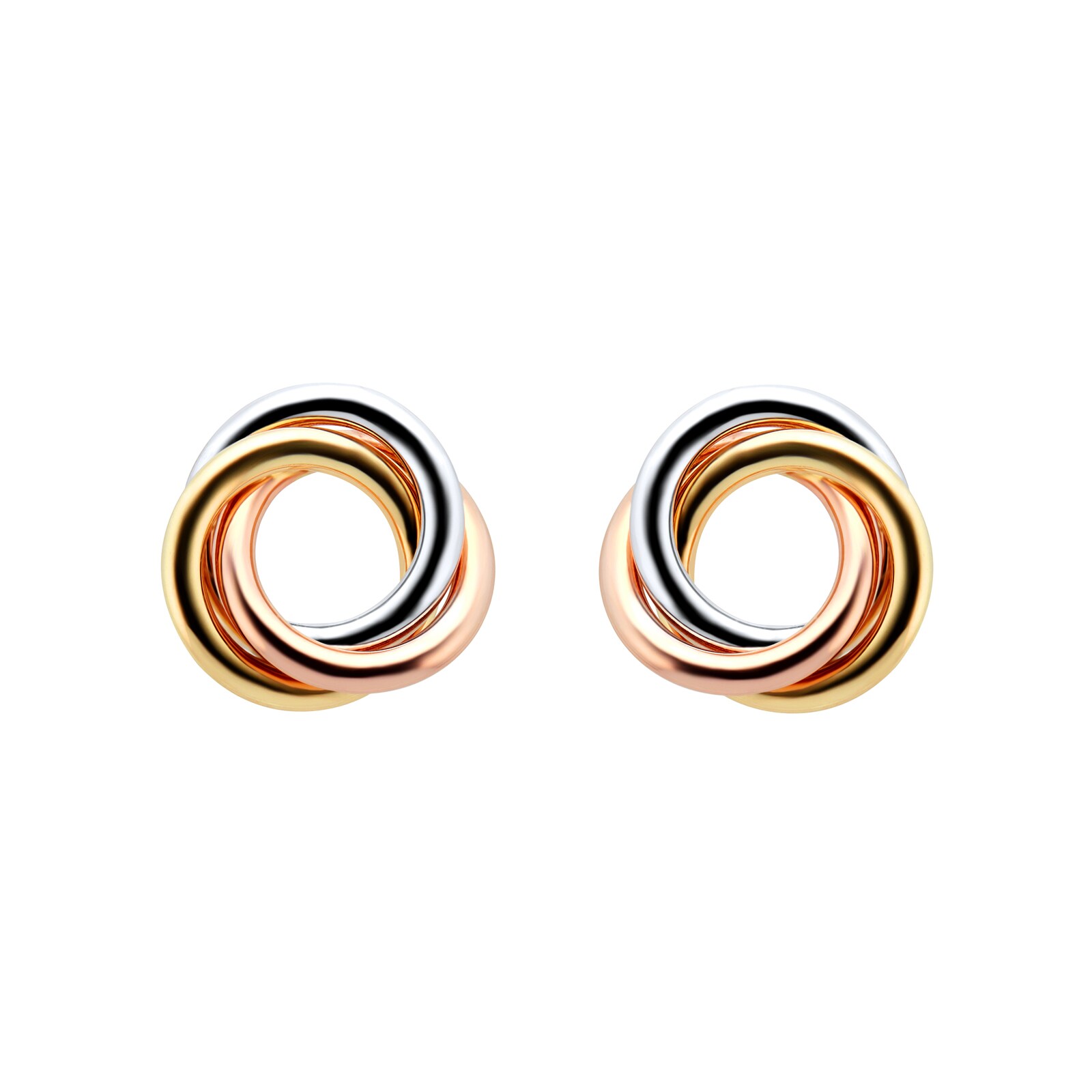 Goldsmiths 18ct Tri Colour Stud Earrings
