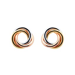 15040389 - 18ct Tri Colour Stud Earrings