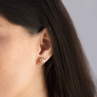 Goldsmiths 9ct Tri Colour Gold Knot Stud Earrings