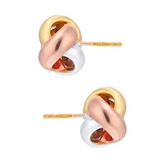Goldsmiths 9ct Tri Colour Gold Knot Stud Earrings Goldsmiths 9ct Tri Colour Gold Knot Stud Earrings