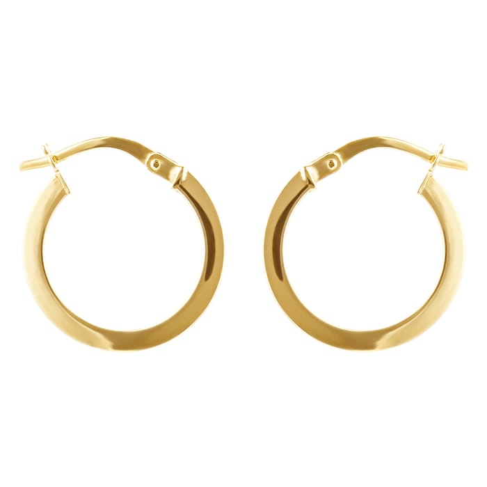 Goldsmiths 9ct Yellow Gold 16mm Small Hoop Earrings