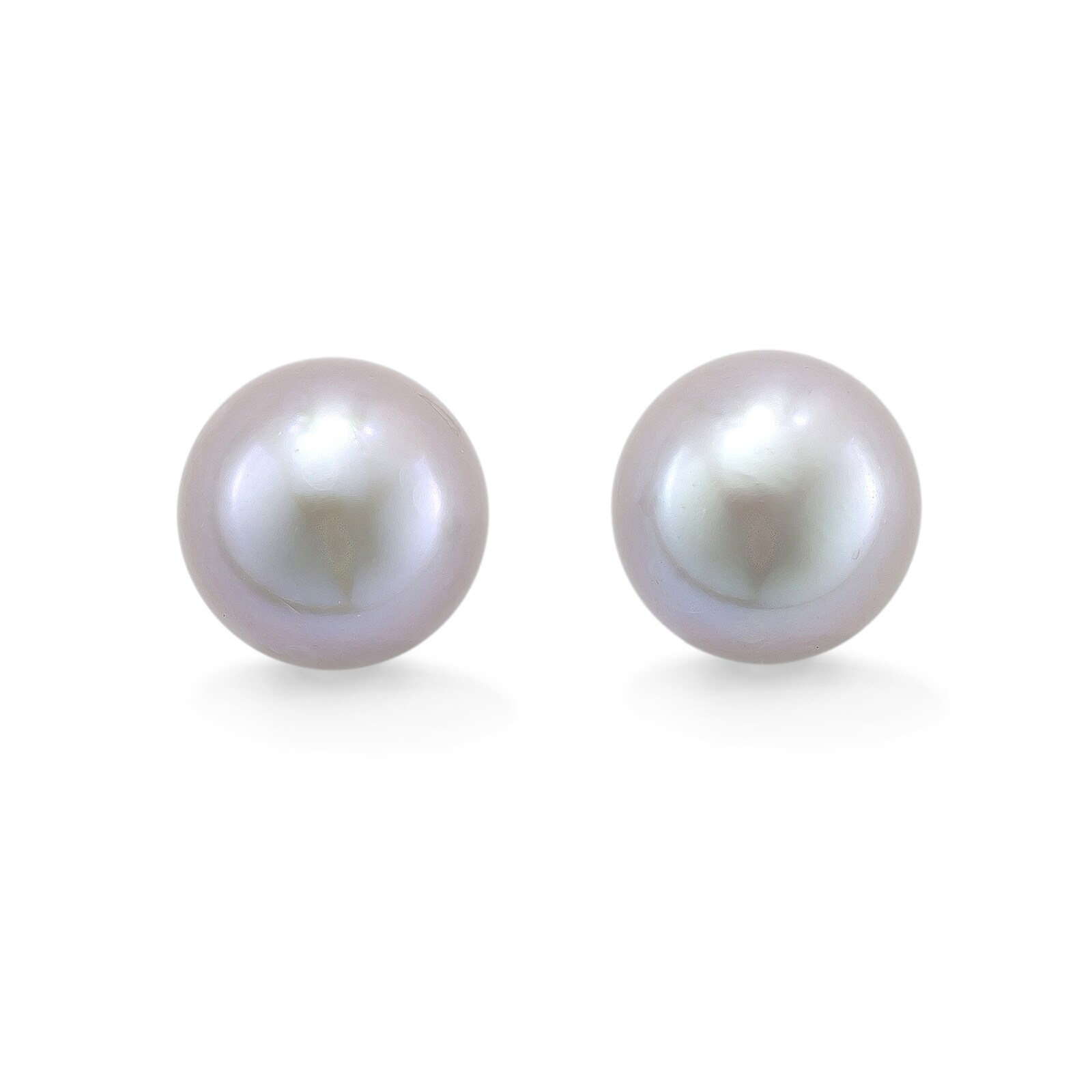 Mappin & Webb 18ct White Gold 8-8.5mm Grey Freshwater Pearl Stud Earrings