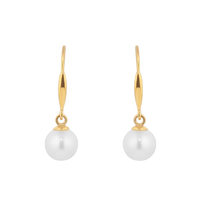 Goldsmiths 9ct Yellow Gold Freshwater Pearl Drop Earrings