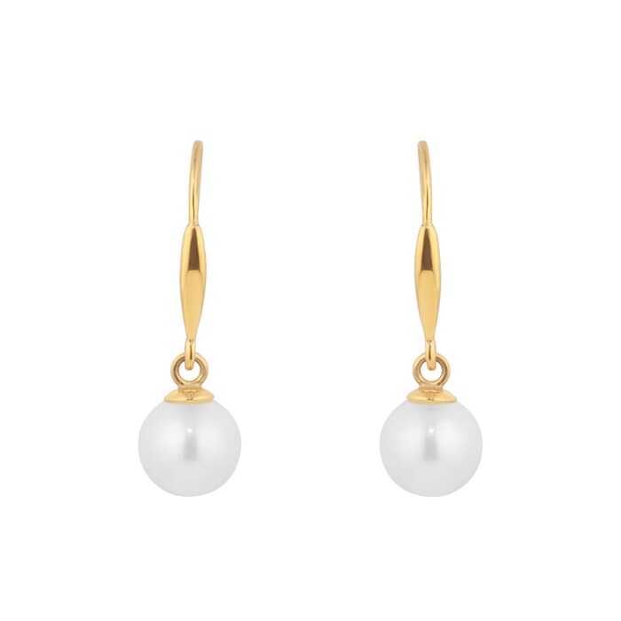 Goldsmiths 9ct Yellow Gold Freshwater Pearl Drop Earrings