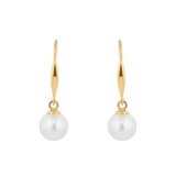 Goldsmiths 9ct Yellow Gold Freshwater Pearl Drop Earrings