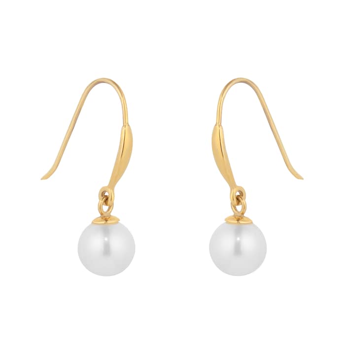 Goldsmiths 9ct Yellow Gold Freshwater Pearl Drop Earrings