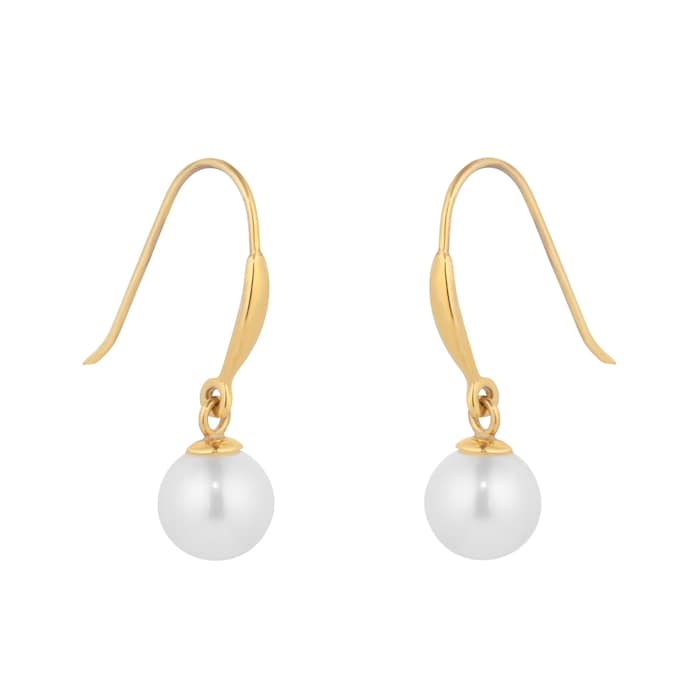 Goldsmiths 9ct Yellow Gold Freshwater Pearl Drop Earrings