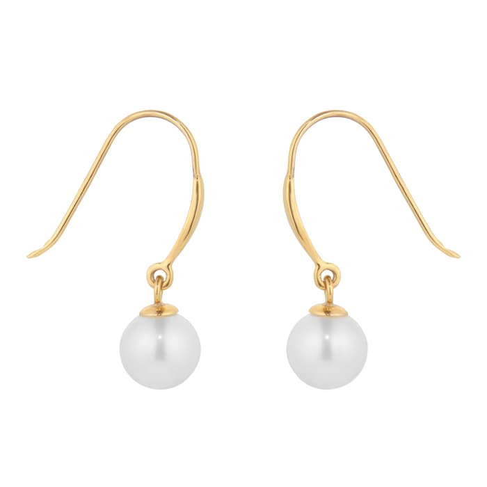 Goldsmiths 9ct Yellow Gold Freshwater Pearl Drop Earrings