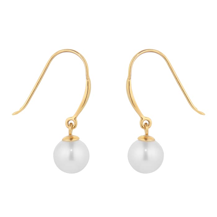 Goldsmiths 9ct Yellow Gold Freshwater Pearl Drop Earrings