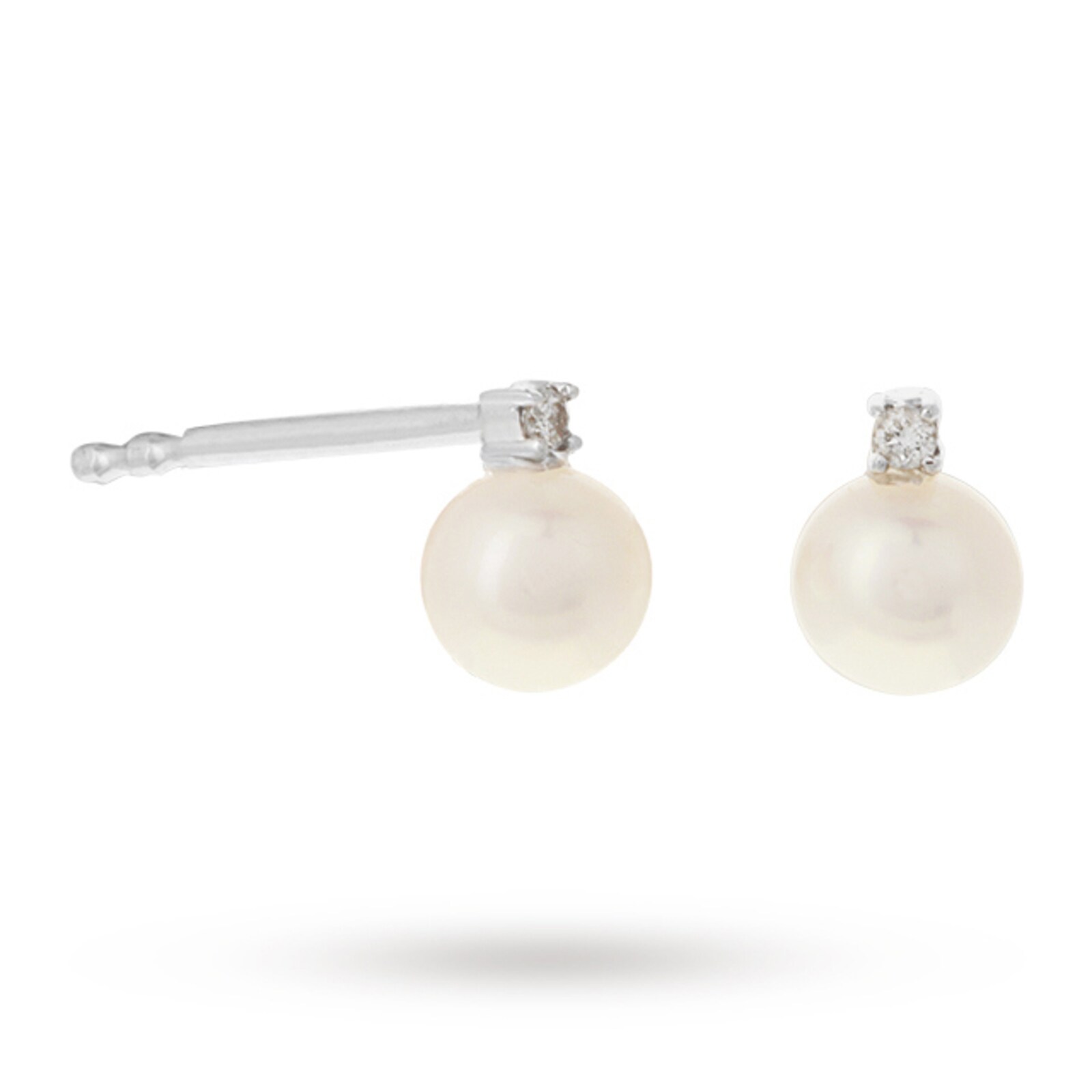 Goldsmiths 9ct White Gold Pearl Stud Earrings