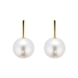 Goldsmiths 9ct Yellow Gold Pearl Bar Stud Earrings