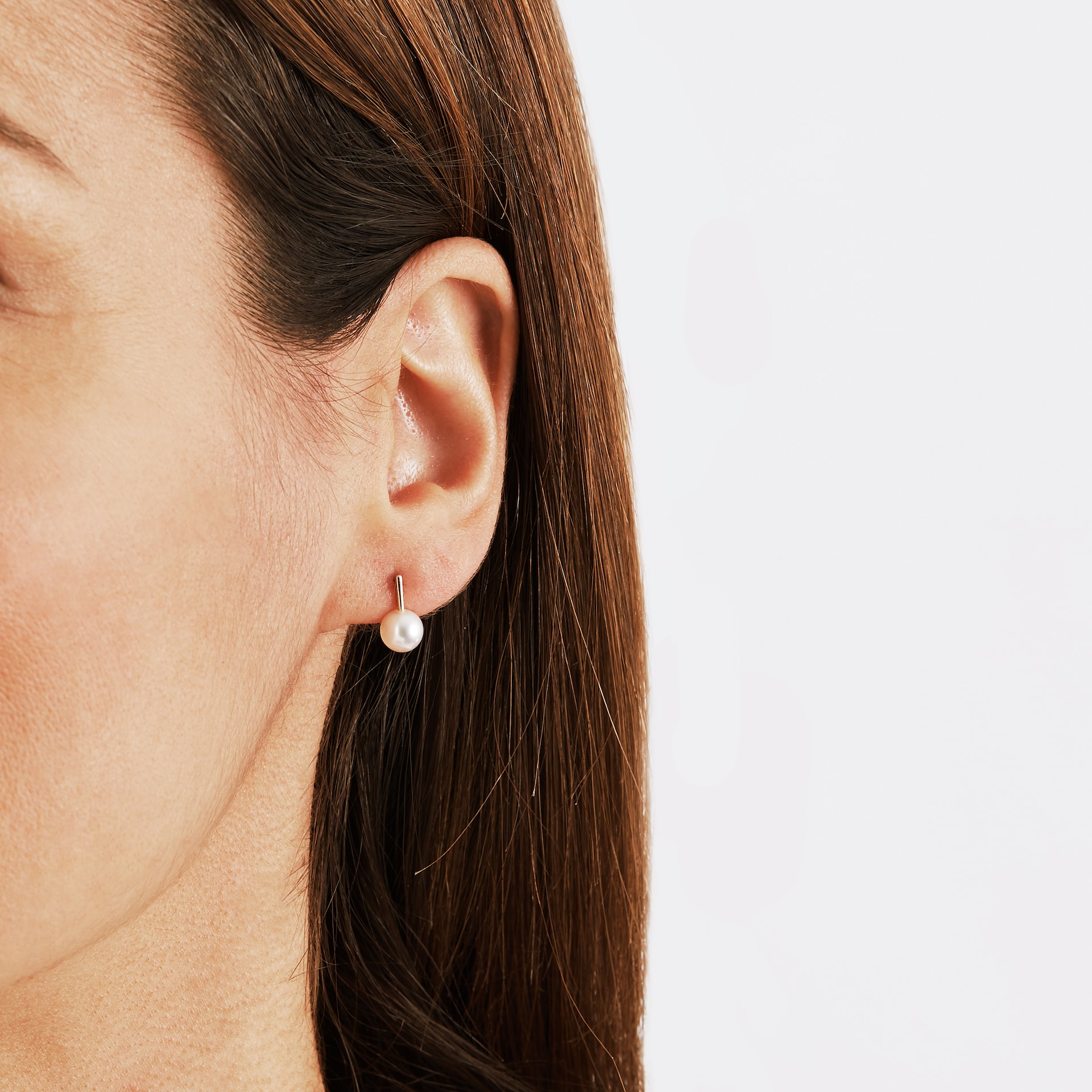 Goldsmiths 9ct Yellow Gold Pearl Bar Stud Earrings Goldsmiths 9ct Yellow Gold Pearl Bar Stud Earrings