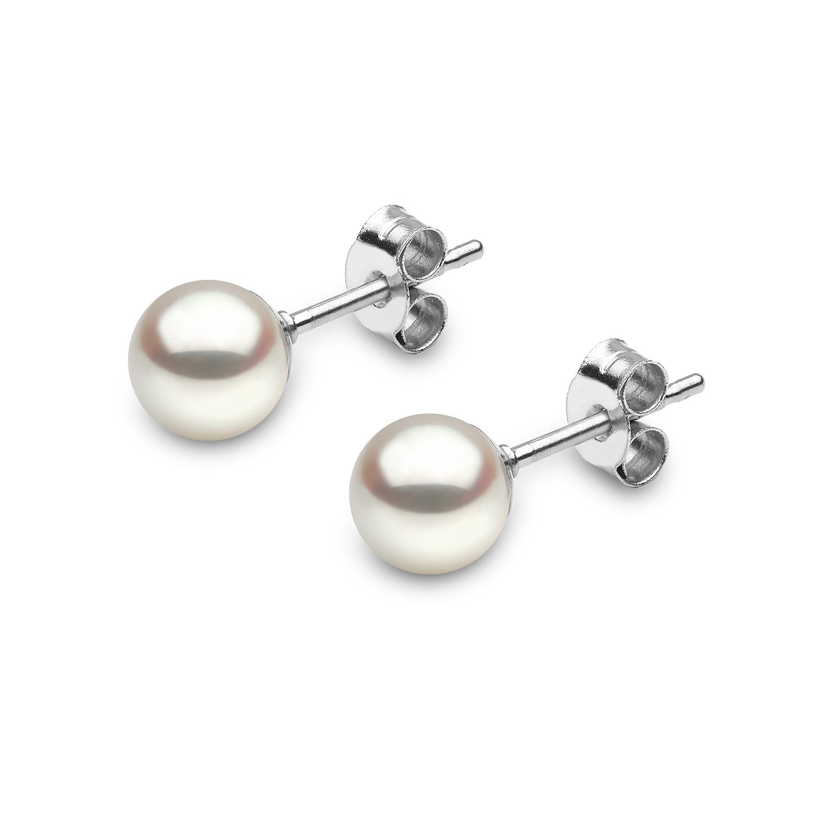 Goldsmiths 9ct White Gold 6-6.5mm Akoya Pearl Stud Earrings Goldsmiths 9ct White Gold 6-6.5mm Akoya Pearl Stud Earrings