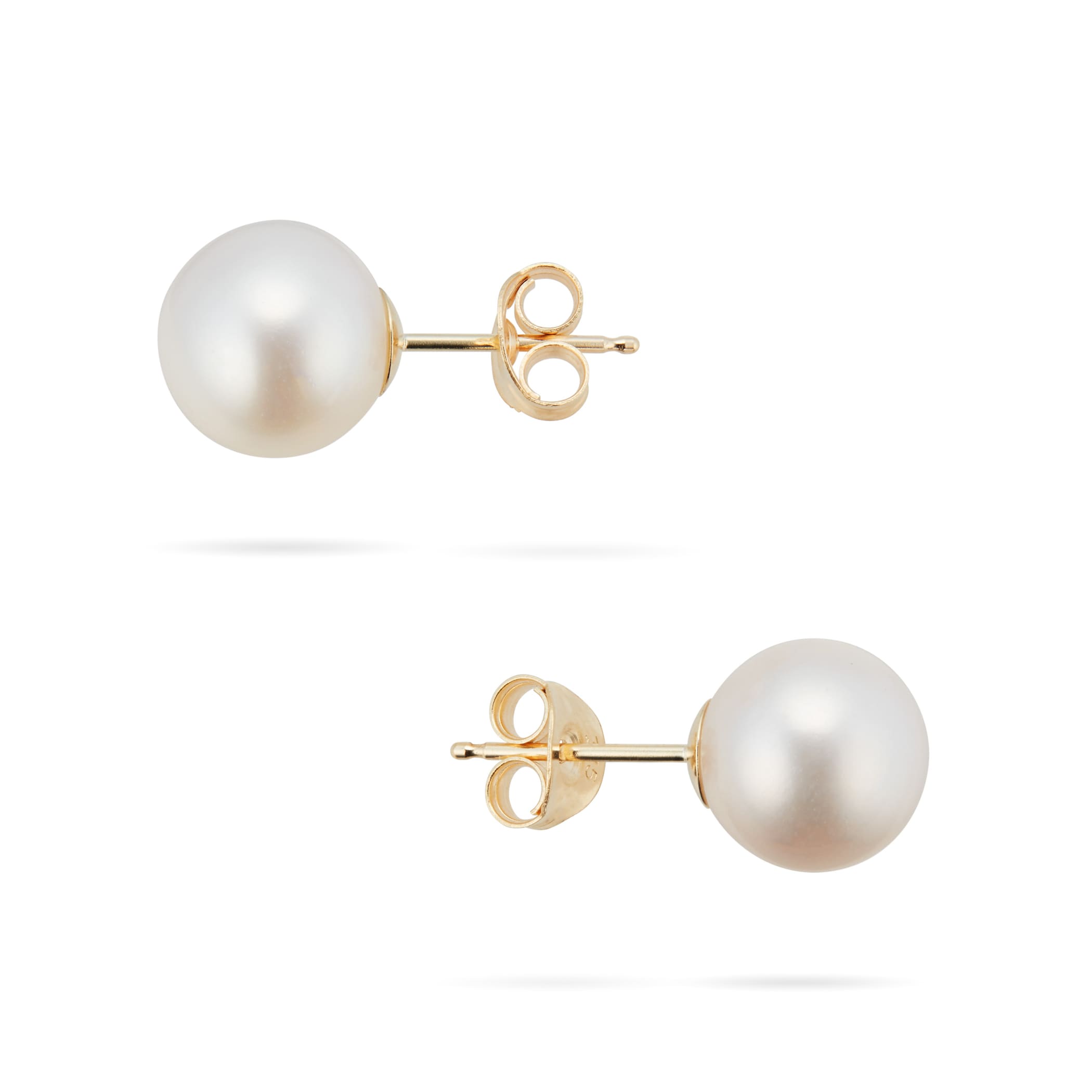 Goldsmiths 9ct Gold 8.0-8.5mm Freshwater Pearl Earrings Goldsmiths 9ct Gold 8.0-8.5mm Freshwater Pearl Earrings
