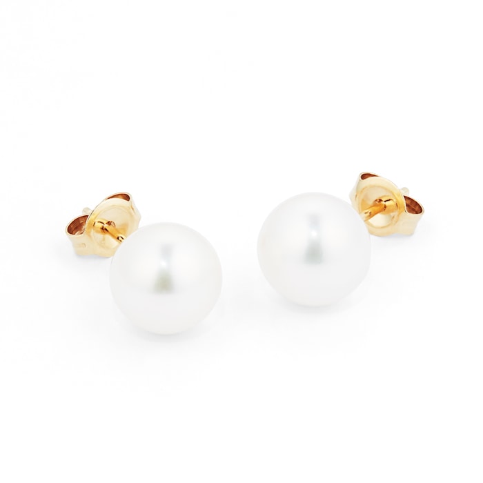 Goldsmiths 9ct Gold 8.0-8.5mm Freshwater Pearl Earrings