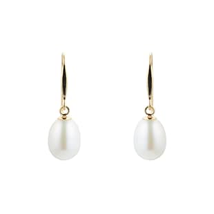 Goldsmiths 9ct Yellow Gold 7mm Freshwater Pearl Drop Earrings