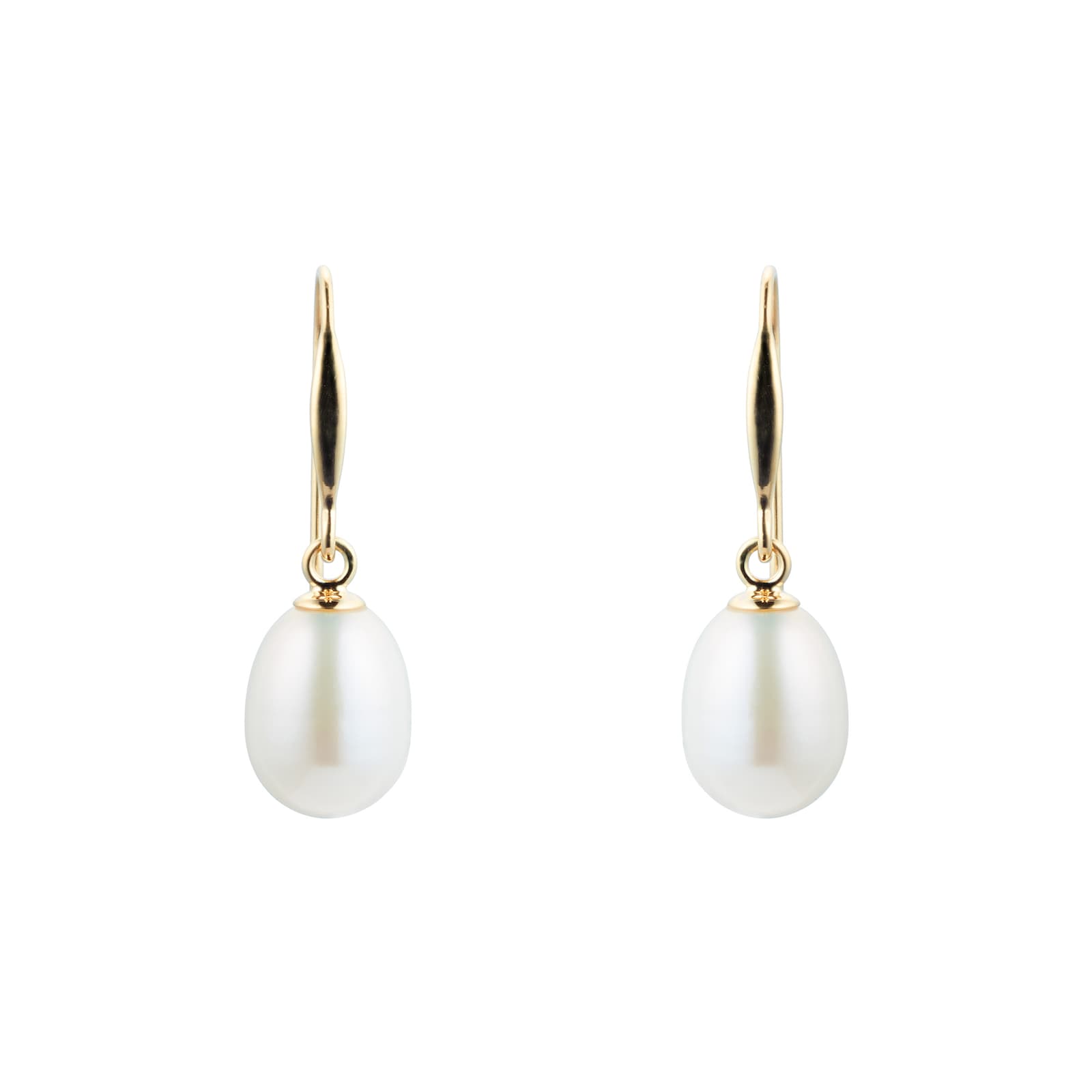 Goldsmiths 9ct Yellow Gold 7mm Freshwater Pearl Drop Earrings ...