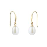 Goldsmiths 9ct Yellow Gold 7mm Freshwater Pearl Drop Earrings