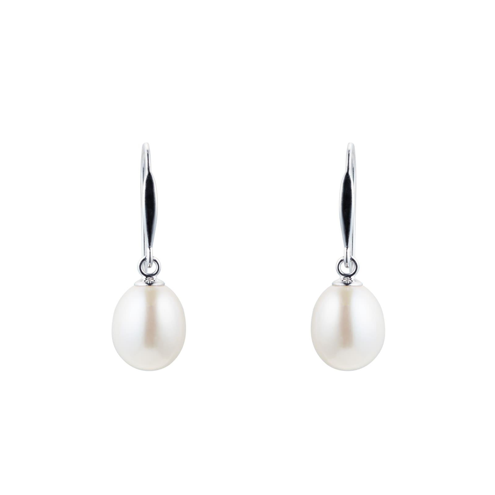 Goldsmiths 9ct White Gold Freshwater Pearl Drop Earrings EFD70HOOK9W ...