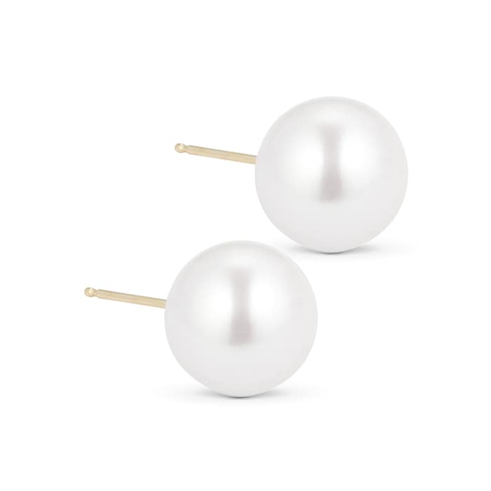 Goldsmiths 9ct Gold 7-7.5mm Cultured Fresh Water Pearl Stud Earrings