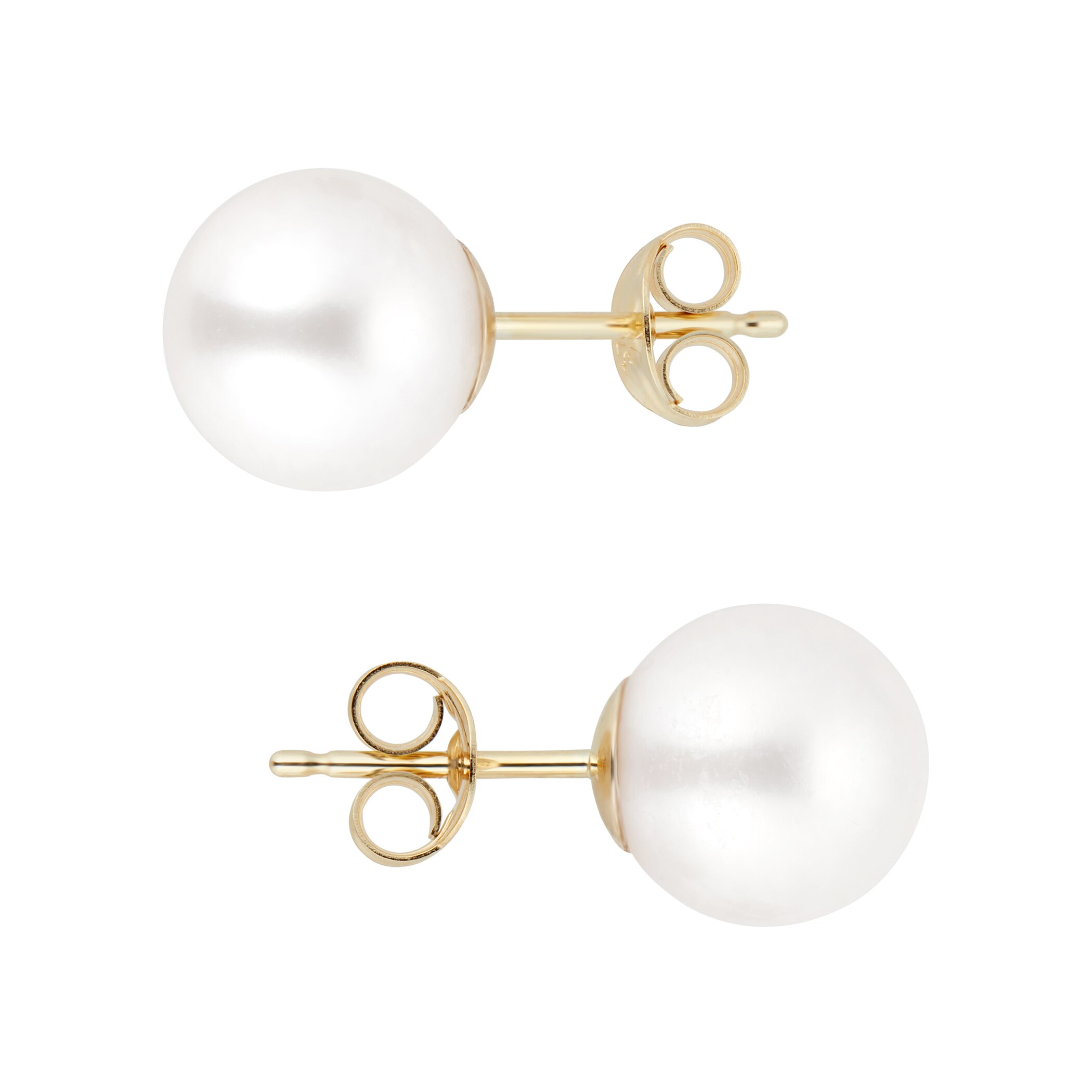 Goldsmiths 9ct Yellow Gold 9-9.5mm Cultured Fresh Water Pearl Stud Earrings