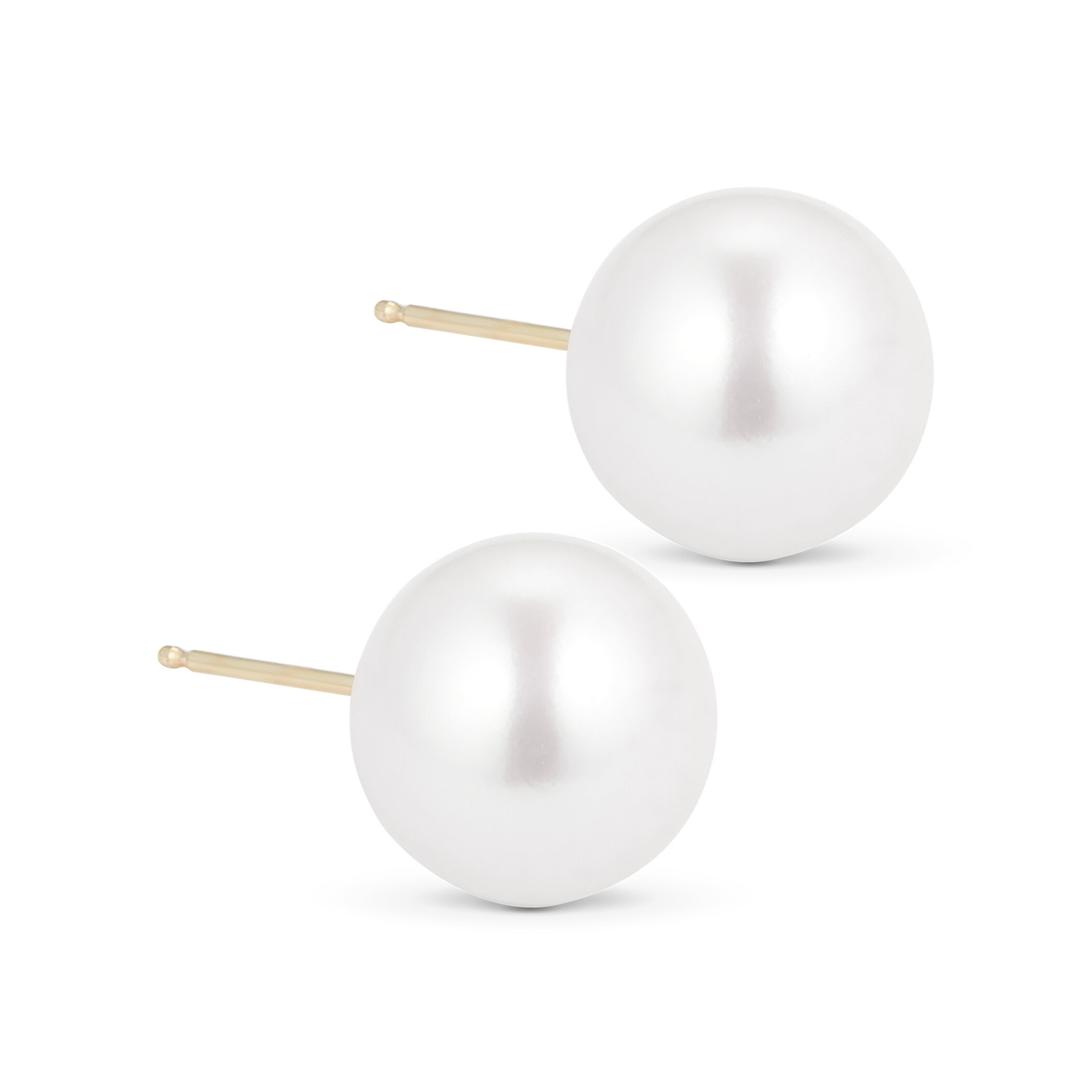 Goldsmiths 9ct Yellow Gold 9-9.5mm Cultured Fresh Water Pearl Stud Earrings