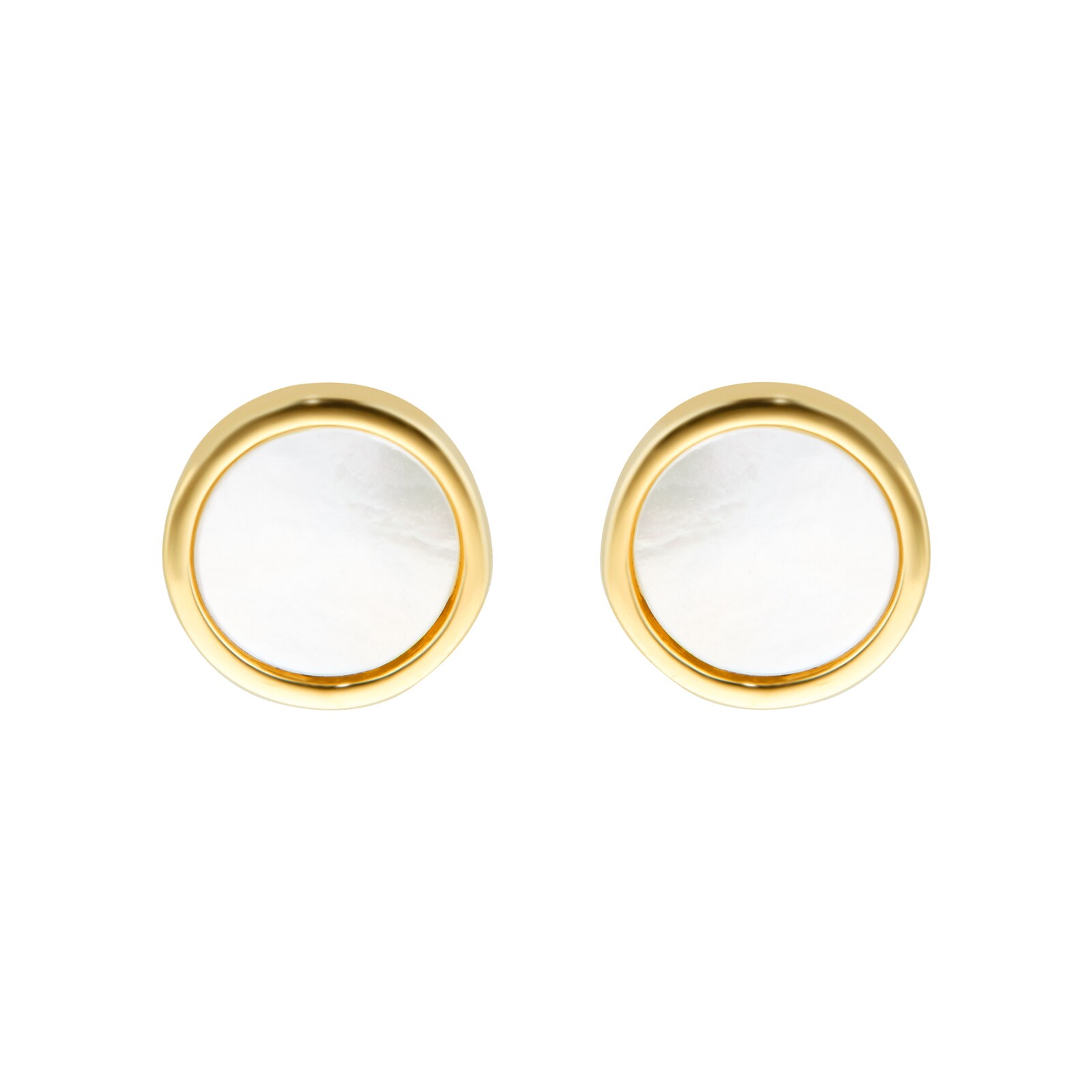 Goldsmiths 9ct Yellow Gold Mother Of Pearl Stud Earrings